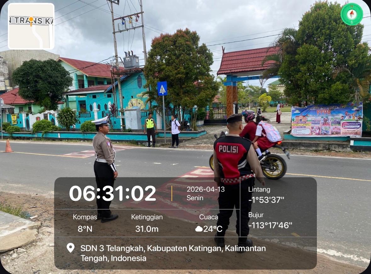 Sat Samapta Polres Katingan Laksanakan Gatur Pagi, Antisipasi Kemacetan dan Ciptakan Kamseltibcar Lantas.