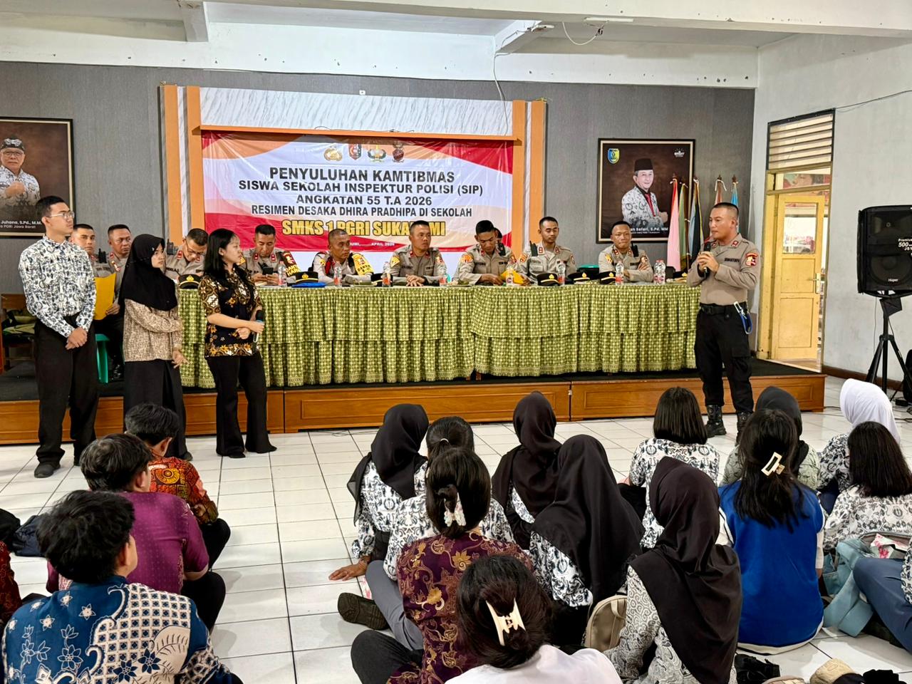 Sambangi SMKS PGRI 1 Sukabumi, Siswa SIP Angkatan 55 Sosialisasikan Bahaya Narkoba