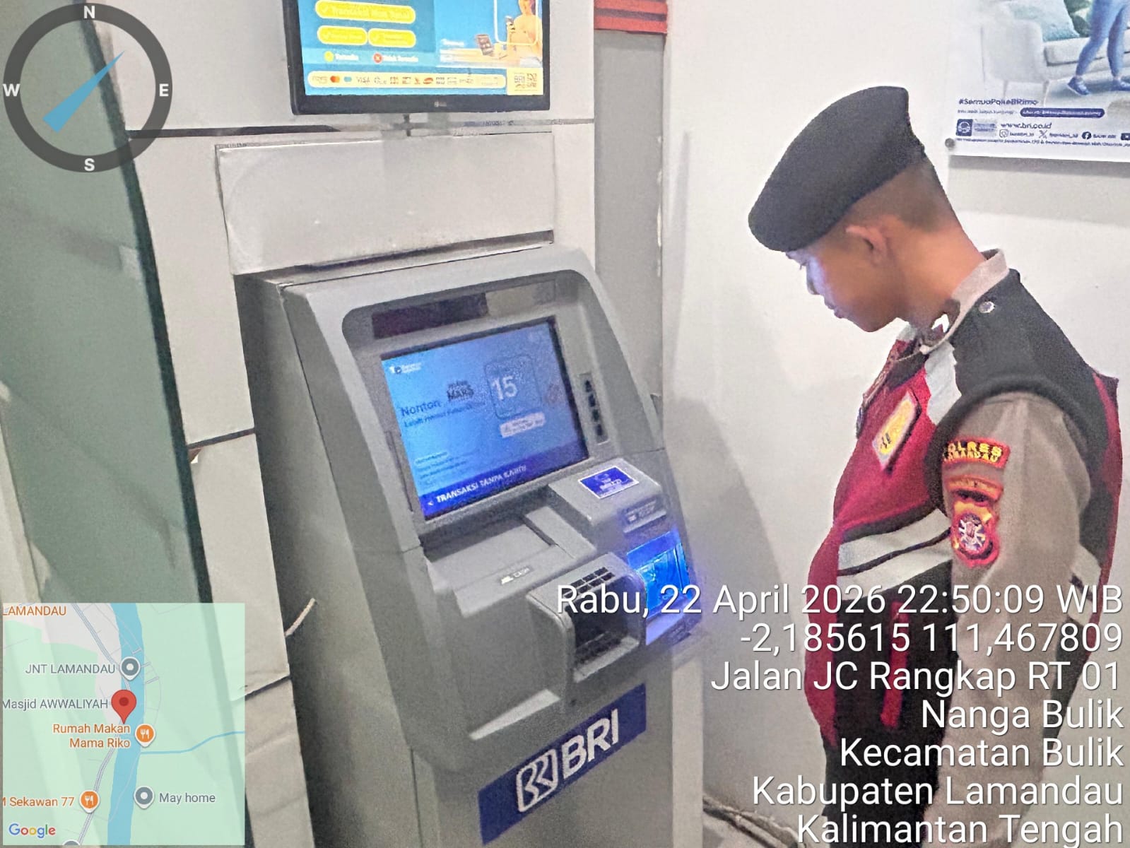 Piket Samapta melaksanakan Patroli di Objek-objek Vital Bank ATM