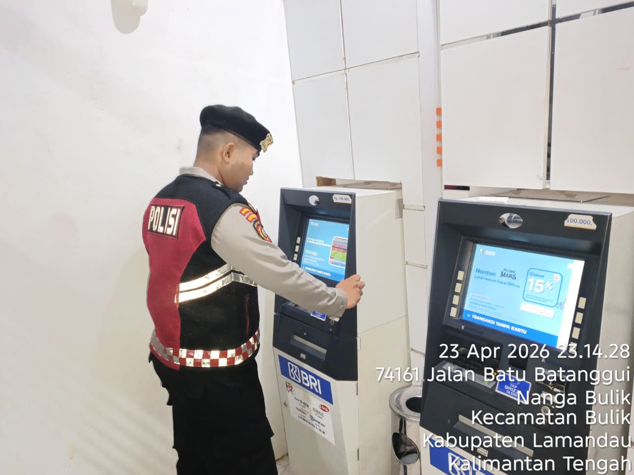 Piket Samapta melaksanakan Patroli di Objek-objek Vital Bank ATM