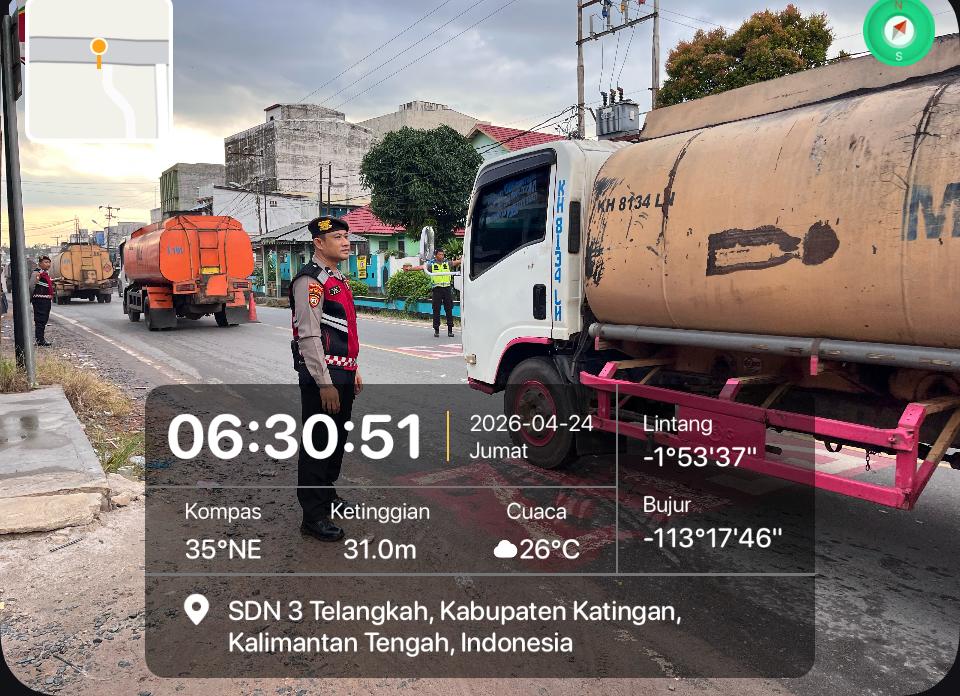 Sat Samapta Polres Katingan Laksanakan Gatur Pagi, Antisipasi Kemacetan dan Ciptakan Kamseltibcar Lantas.