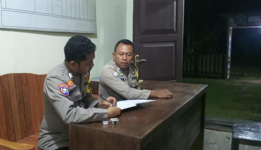 PERSONEL POLSEK MARIKIT LAKSANAKAN PENJAGAAN MAKO DAN PELAYANAN KEPOLISIAN UNTUK MENJAGA KAMTIBMAS TETAP KONDUSIF