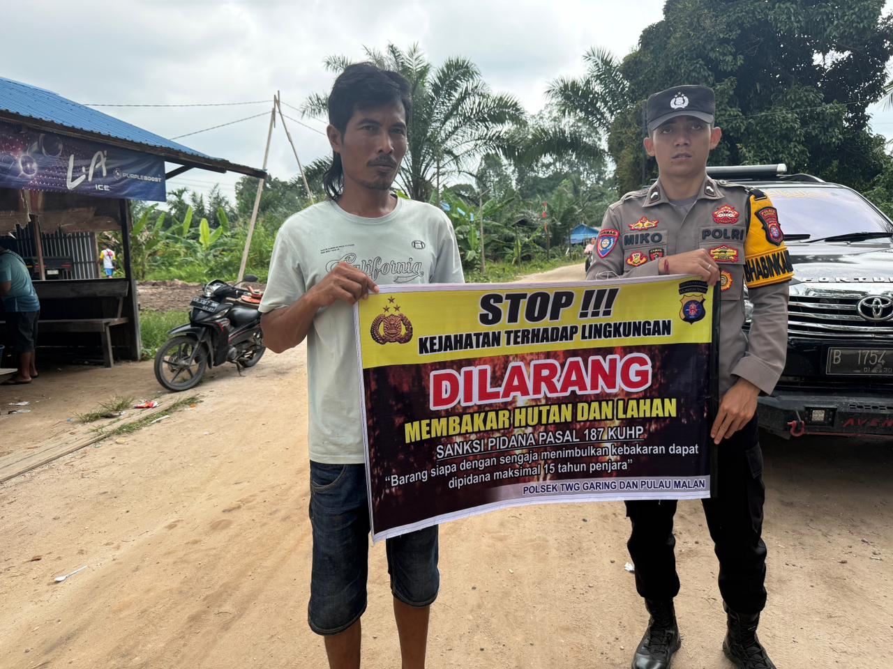 Polsek Tewang Sangalang Garing dan Pulau Malan Imbau Warga Tidak Membuka Lahan Dengan Membakar