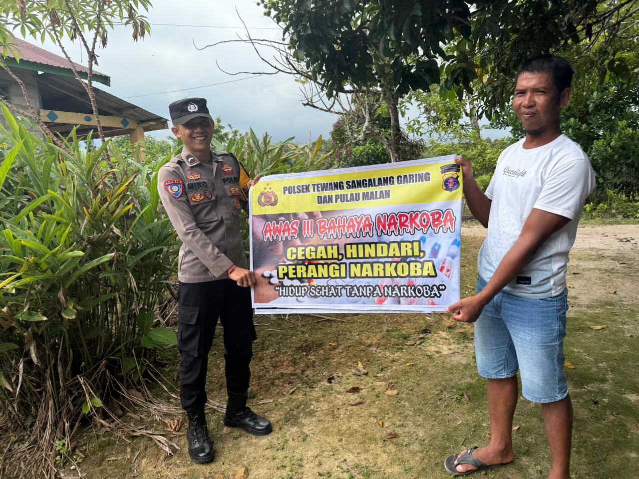 Polsek Tewang Sangalang Garing dan Pulau Malan Imbau Warga Tidak Terjerumus Penyalahgunaan Narkoba