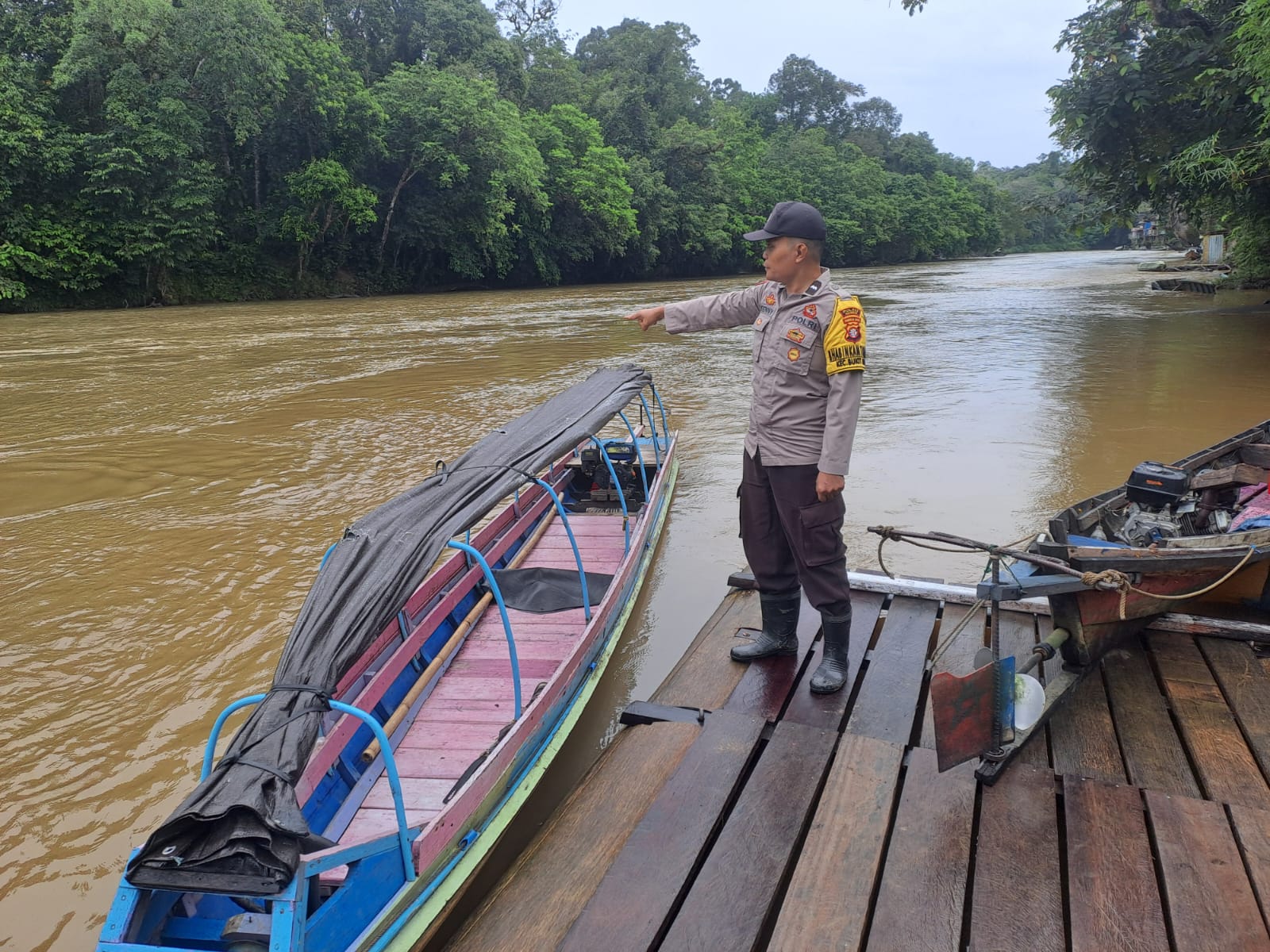Debit Air terpantau normal , Polsek Katingan Hulu dan Bukit Raya Imbau Warga agar tetap selalu waspada.