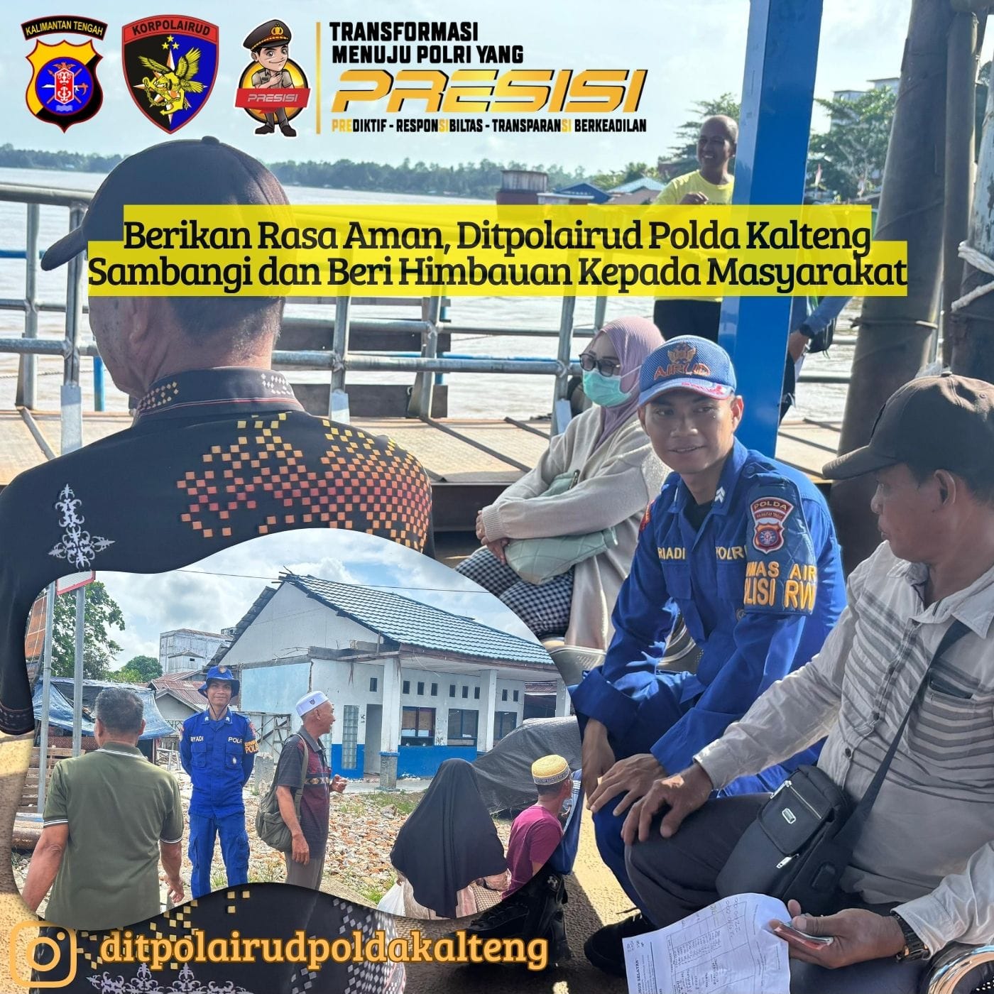 Berikan Rasa Aman, Ditpolairud Polda Kalteng Sambangi dan Beri Himbauan Kepada Masyarakat