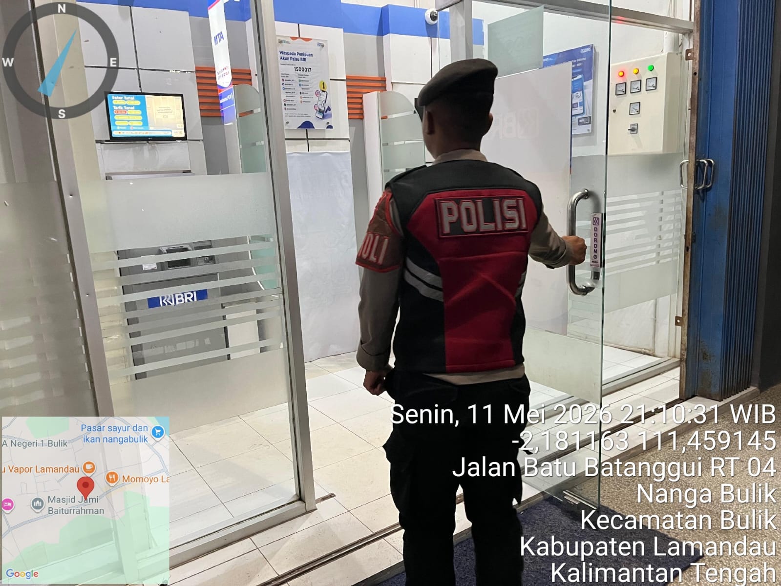 Piket Samapta melaksanakan Patroli di Objek-objek Vital Bank ATM