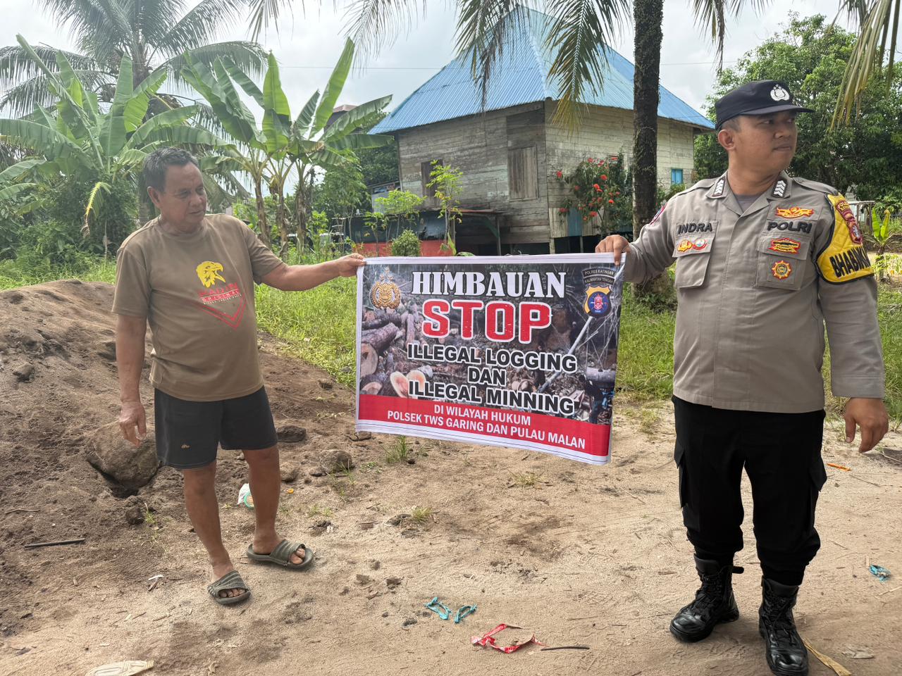 Polsek Tewang Sangalang Garing dan Pulau Malan Imbau Warga Tidak Melakukan Aktivitas Ilegal Logging dan Ilegal Minning