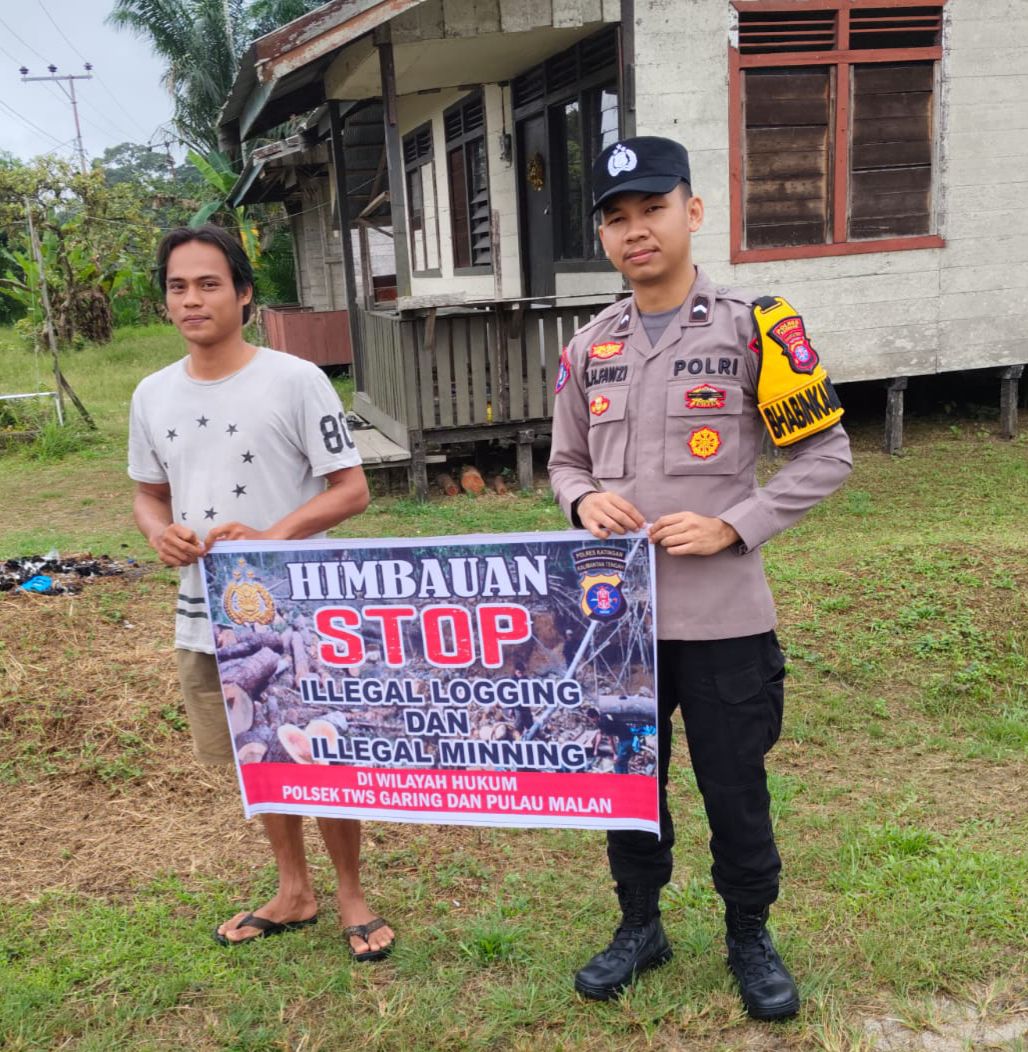 Polsek Tws Garing dan Pulau Malan rutin sosialisasi larangan ilegal Logging dan Meaning.