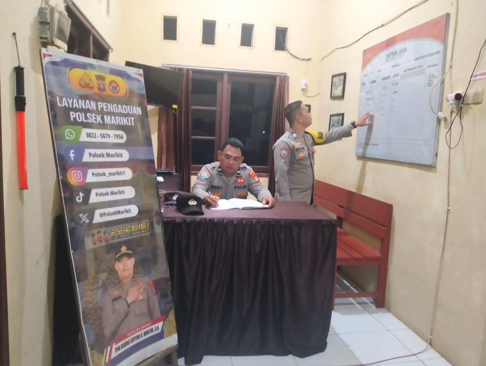 Tingkatkan keamanan Mako, Personil Polsek Marikit Antisipasi gangguan Keamanan Mako.