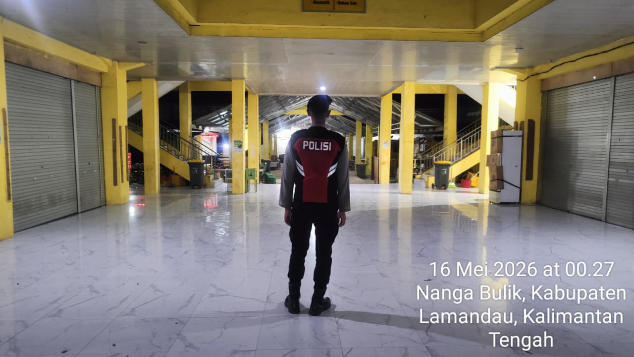 Ciptakan Rasa Aman, Satuan Samapta Patroli di Pasar Tradisional Lamandau