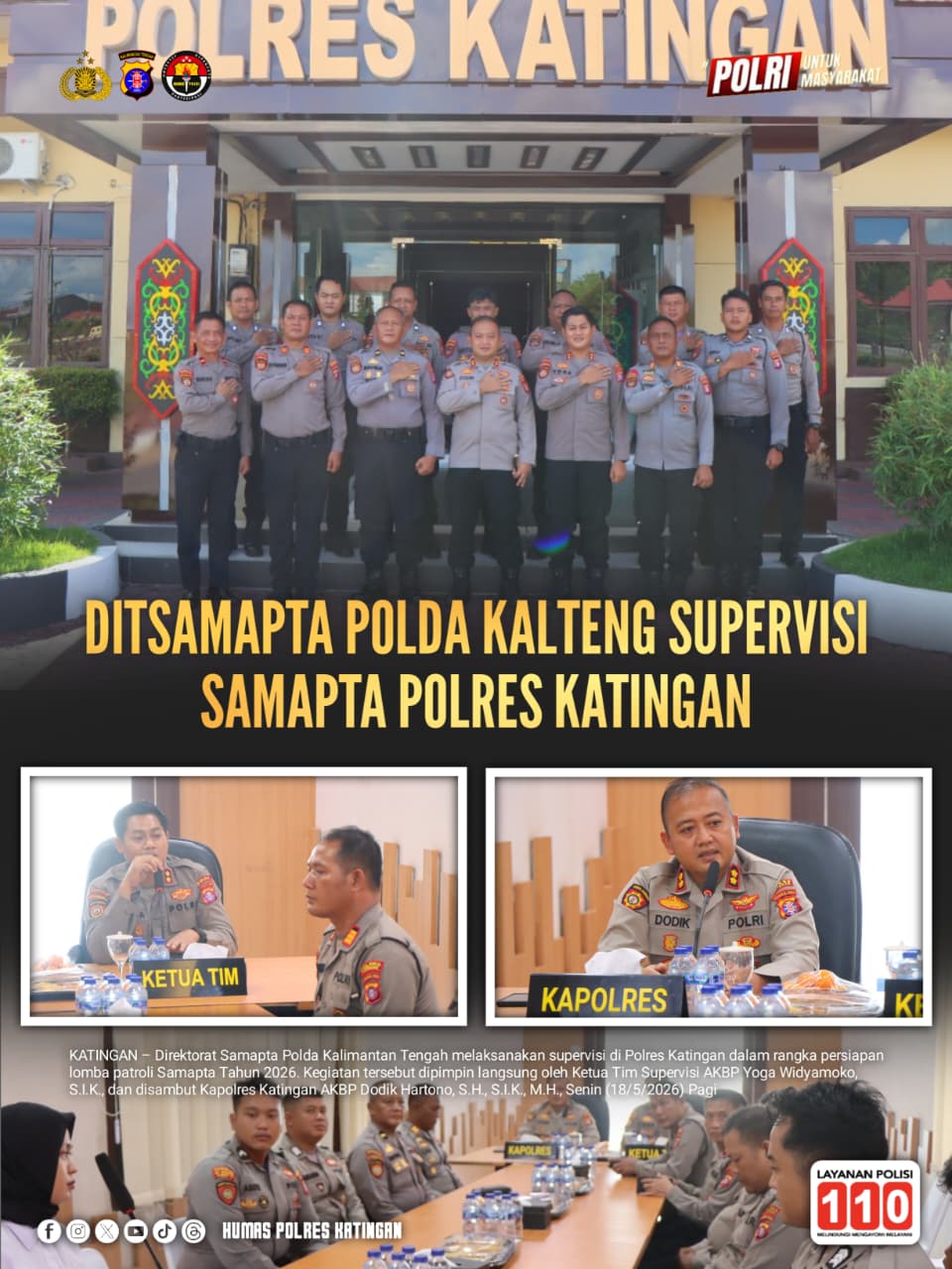 Ditsamapta Polda Kalteng Supervisi Samapta Polres Katingan