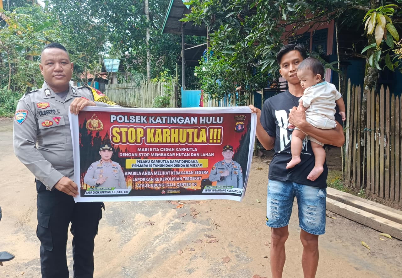 Polsek Katingan Hulu sosialisasi Stop Karhutla.