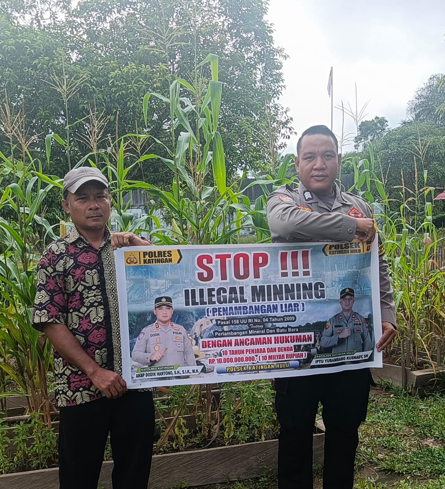 Upaya pencegahan Penambangan Emas Tanpa Ijin (PETI) di Kecamatan Katingan Hulu dan Bukit Raya, Bhabinkamtibmas sosialisasi kepada masyarakat.
