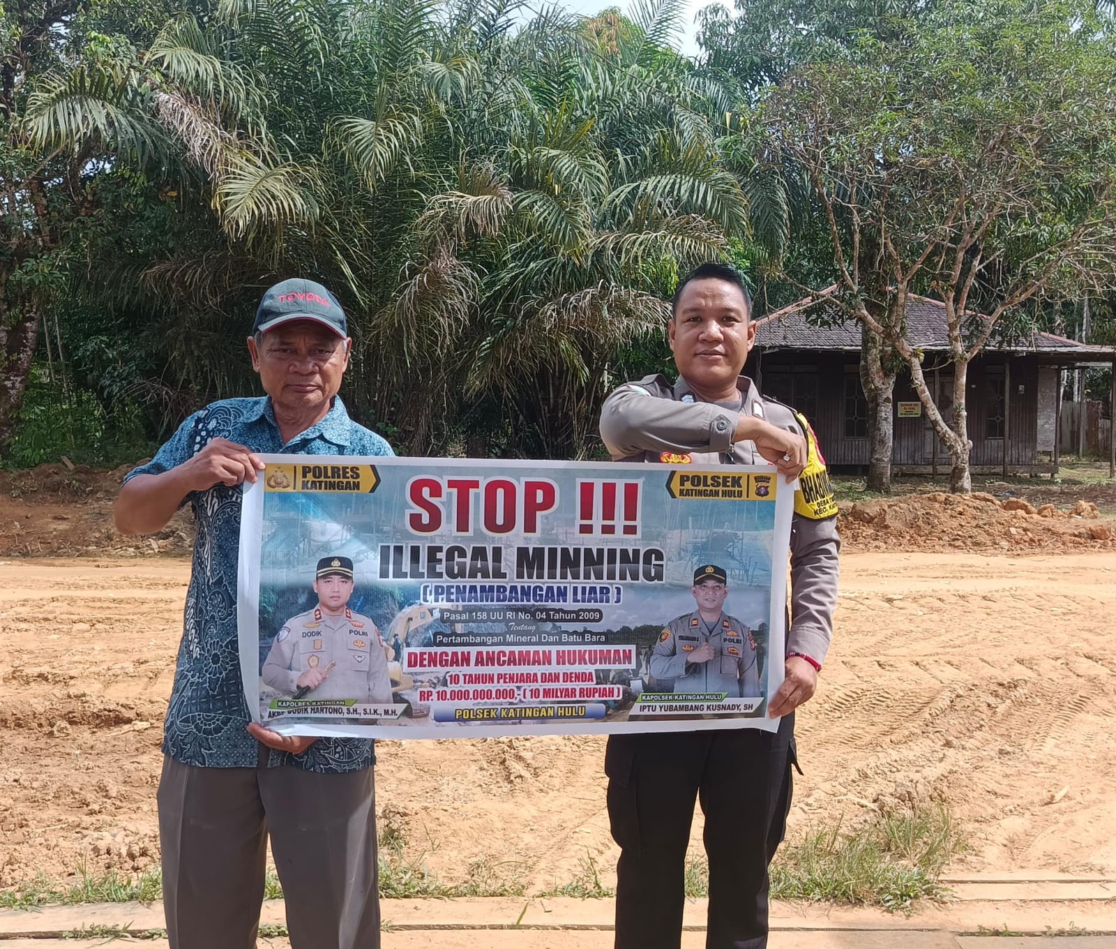 Upaya pencegahan Penambangan Emas Tanpa Ijin (PETI) di Kecamatan Katingan Hulu dan Bukit Raya, Bhabinkamtibmas sosialisasi kepada masyarakat.
