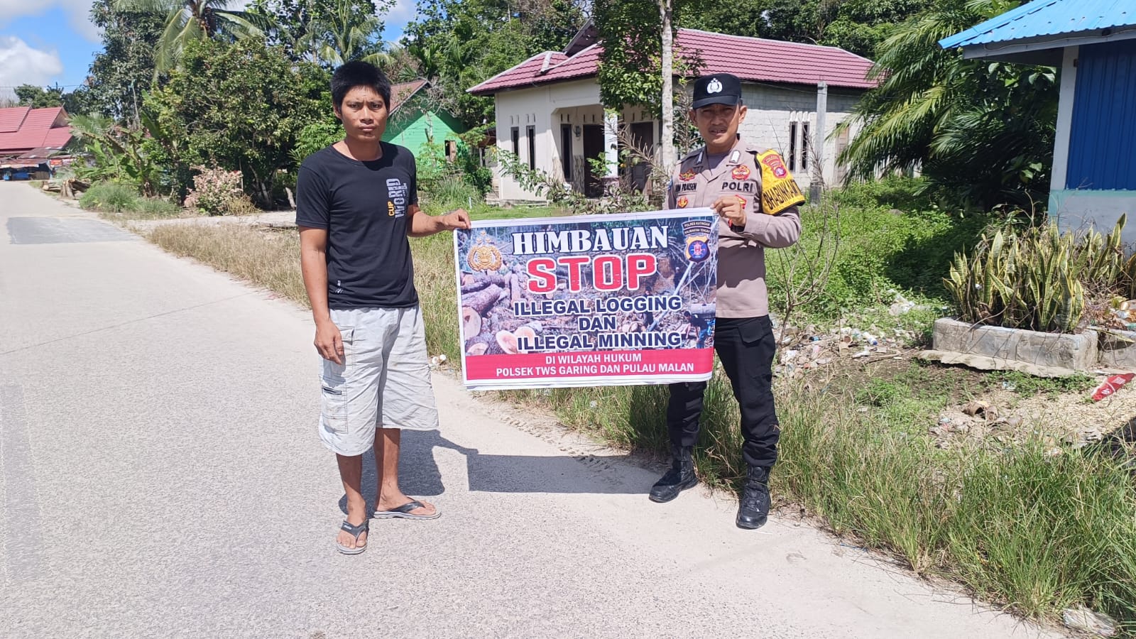 Polsek Tewang Sangalang Garing dan Pulau Malan Minta Warga Tidak Melakukan Aktivitas Ilegal Logging dan Ilegal Minning