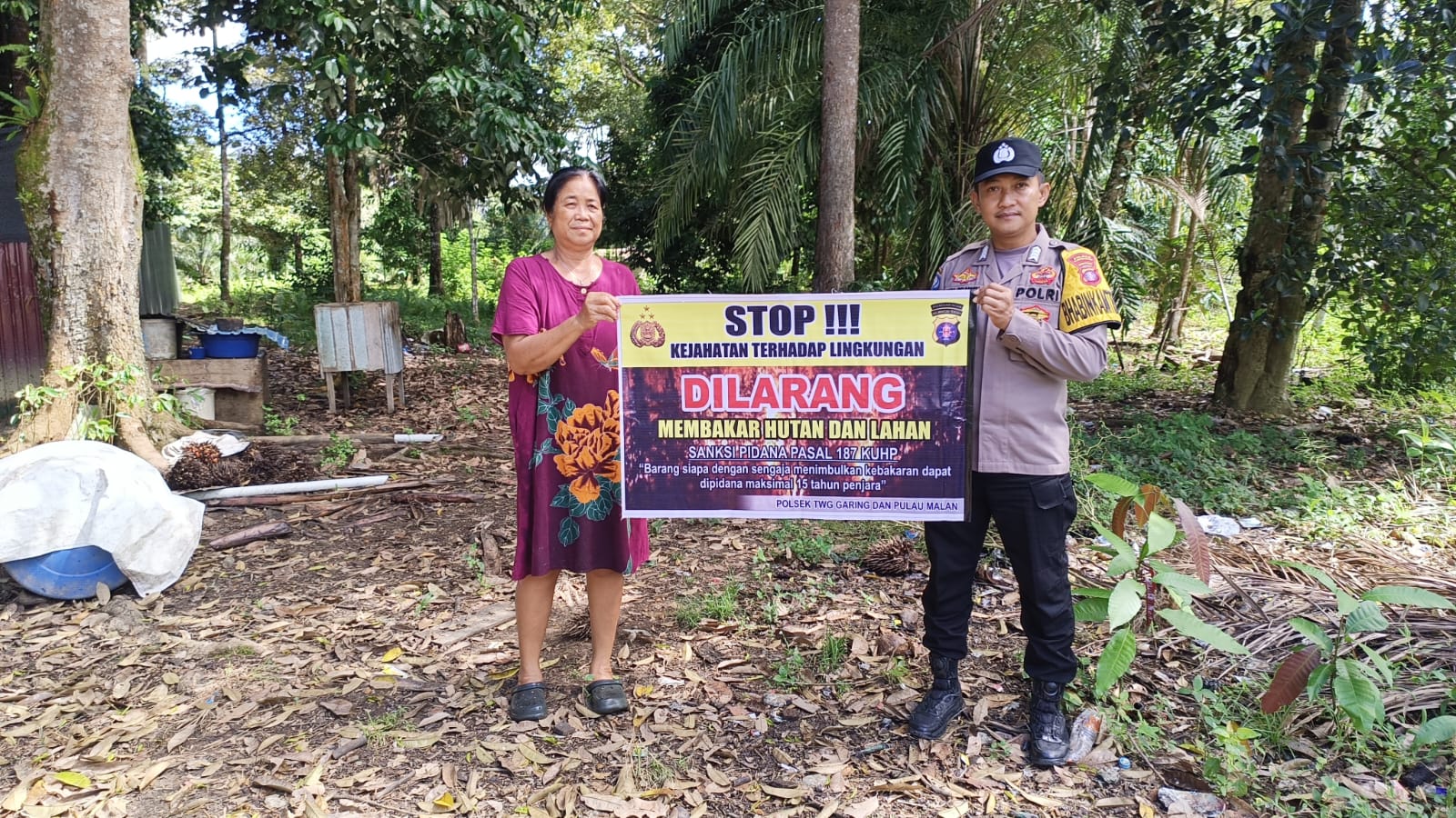 Polsek Tewang Sangalang Garing dan Pulau Malan Imbau Warga Tidak Membuka Lahan Dengan Membakar