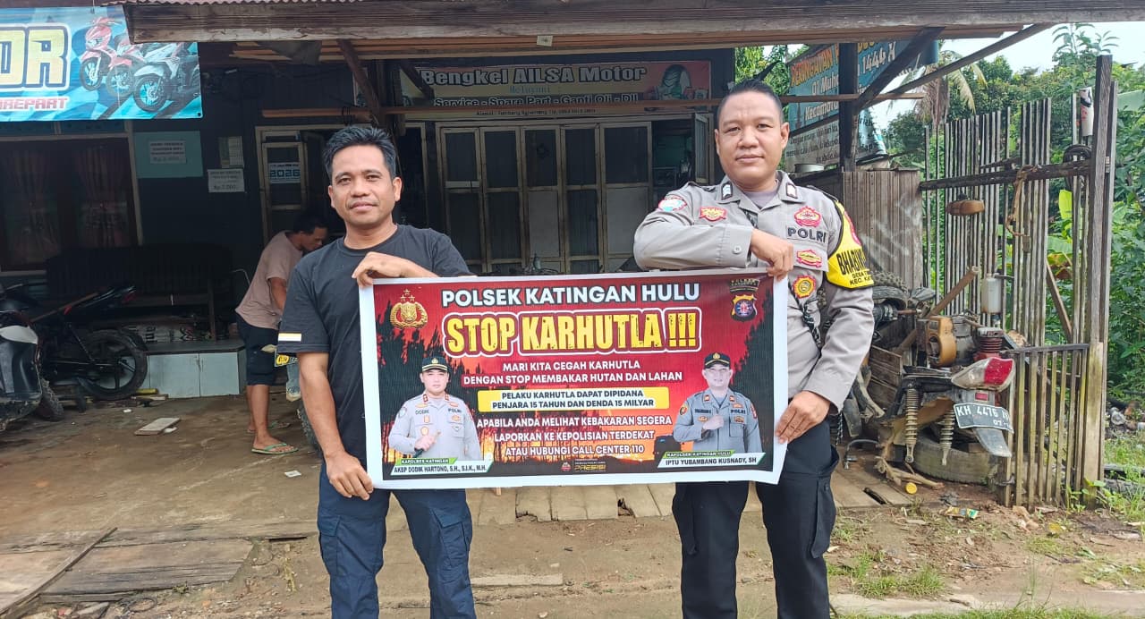 ‎Polsek Katingan Hulu sosialisasi Stop Karhutla.