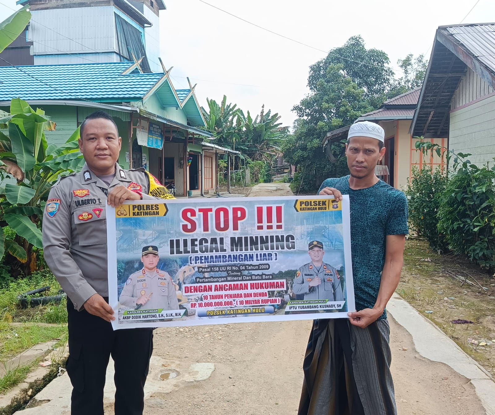 ‎Upaya pencegahan Penambangan Emas Tanpa Ijin (PETI) di Kecamatan Katingan Hulu dan Bukit Raya, Bhabinkamtibmas sosialisasi kepada masyarakat.