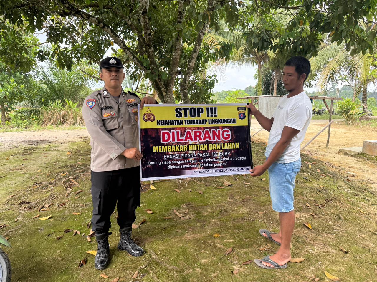 Polsek Tewang Sangalang Garing dan Pulau Malan Imbau Warga Tidak Membuka Lahan Dengan Membakar