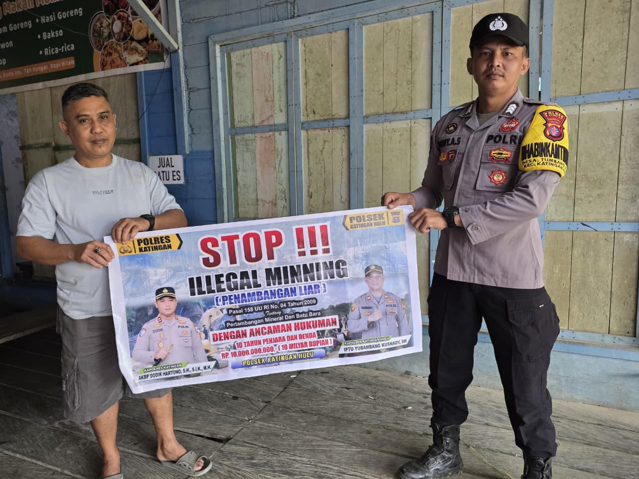 Bhabinkamtibmas Kec. Katingan Hulu dan Bukit Raya Sosialisasi tentang larangan Ilegal Mining.