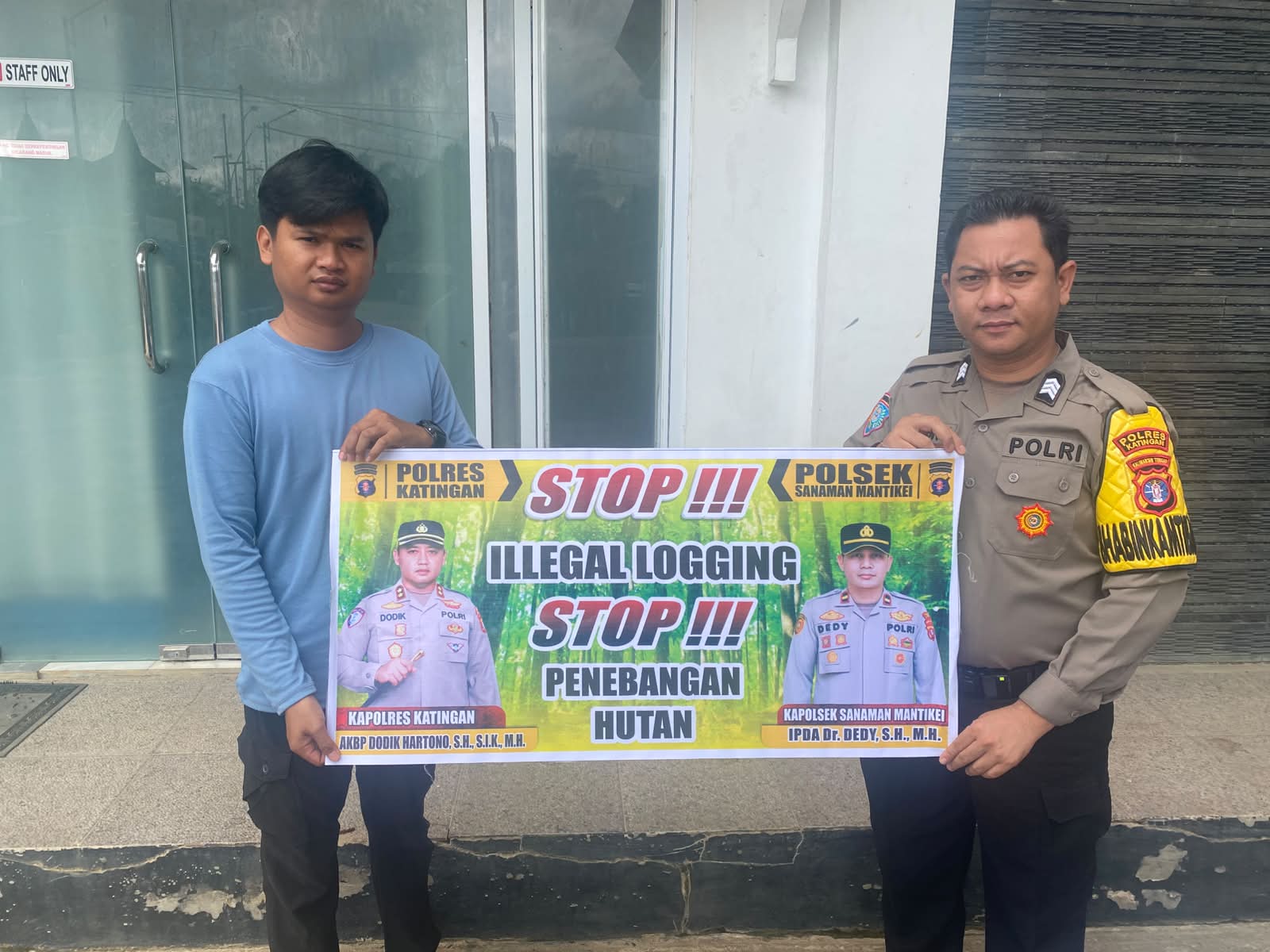 Bhabinkamtibmas Desa Tumbang Atei Sosialisasi tentang larangan Illegal Mining.