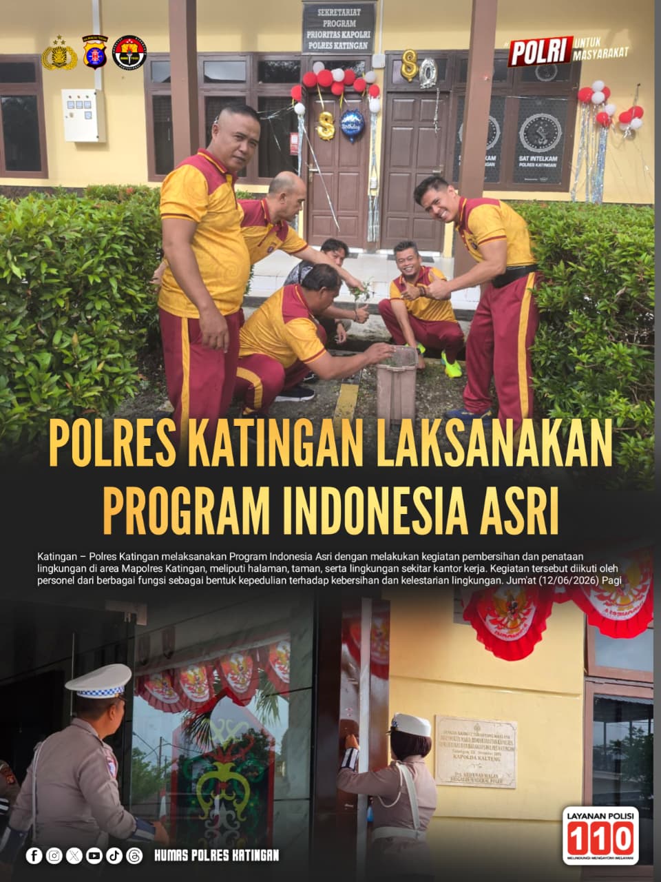 Polres Katingan Laksanakan Program Indonesia Asri