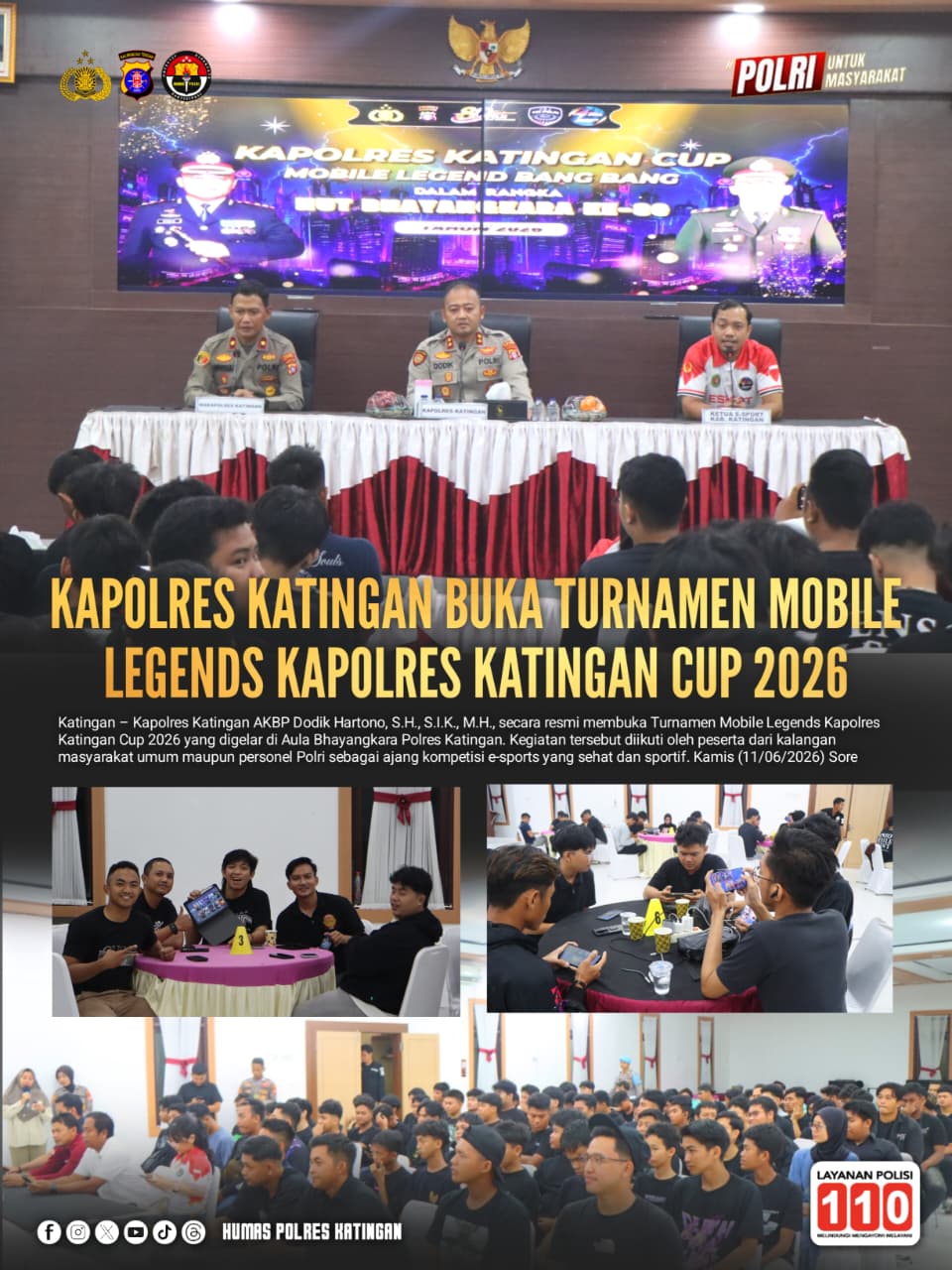 Kapolres Katingan Buka Turnamen Mobile Legends Kapolres Cup 2026